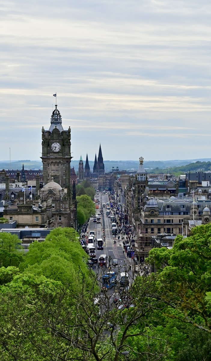 Edinburgh city skyline from above