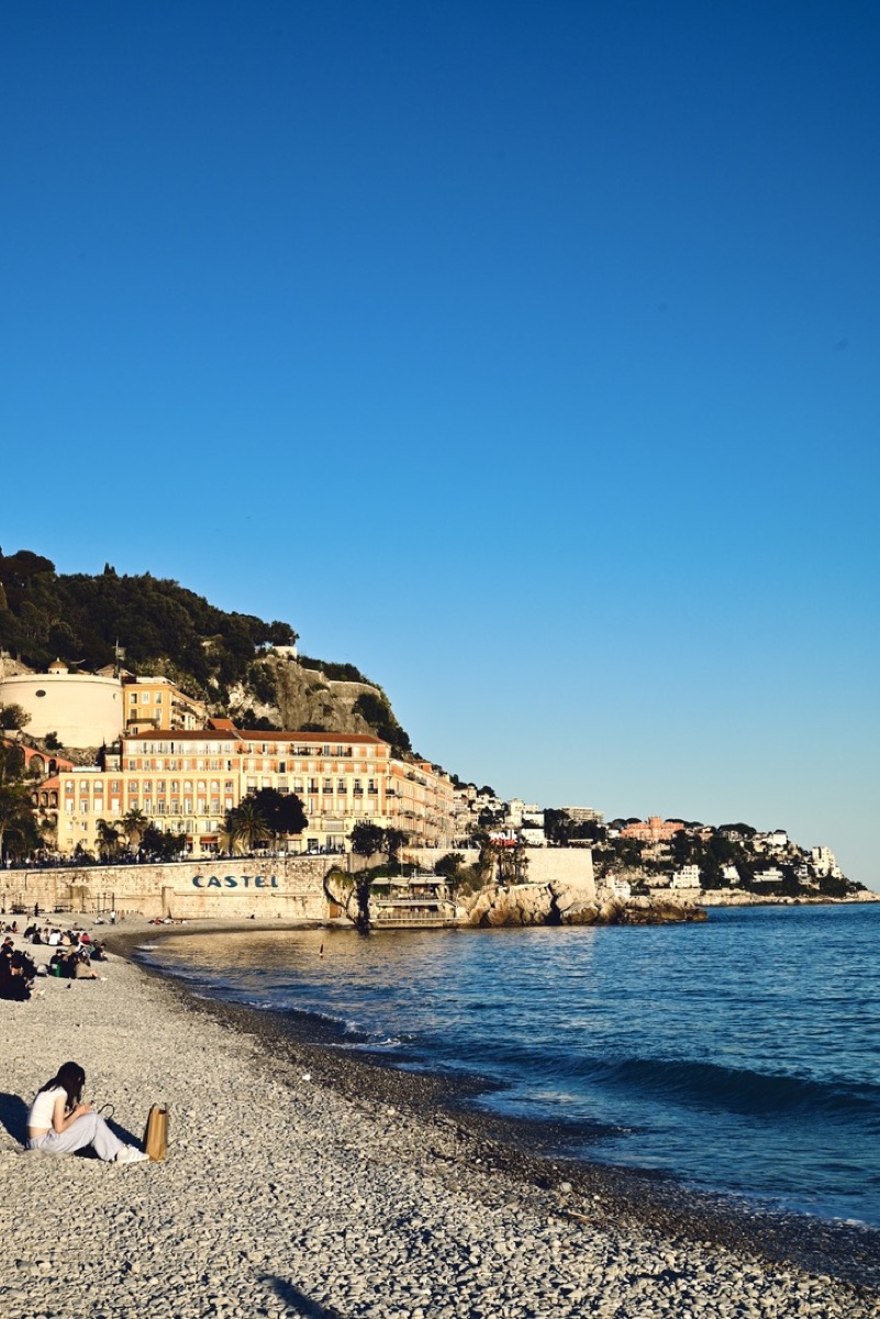 Beach and coastline in Nice